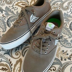 Cariuma Tan Sneakers with Canvas Upper and White Soles